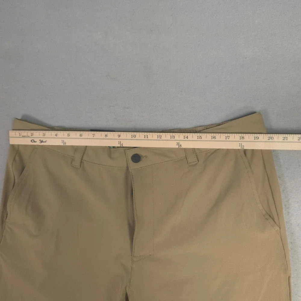 New Banana Republic Mens Comfort Flat Front Shorts Elmwood Tan Stretch 40